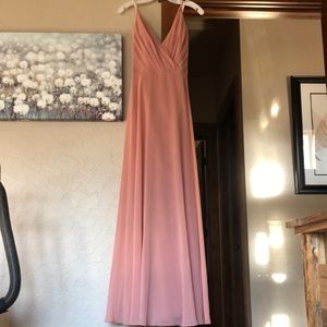 Desert coral David’s bridal bridesmaid dress